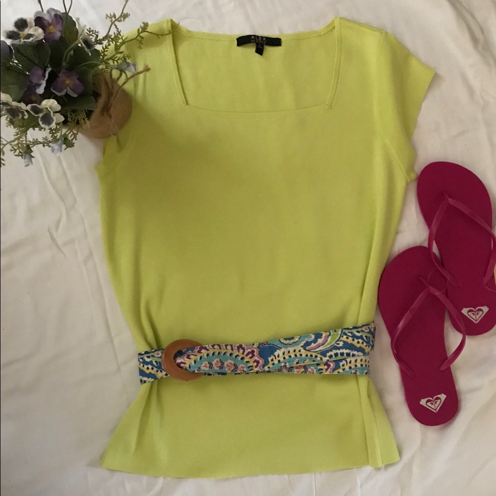 Alexa short sleeve square neck top